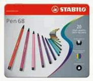 Fasermaler Pen 68 Metalletui 20 Farben