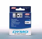 Dymo Etikettenband 43613 6mm/7m sw/weiß